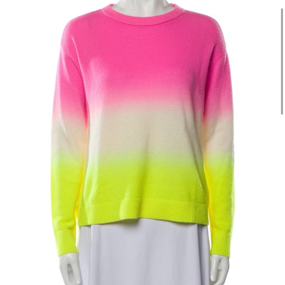 Alice and Olivia tie dye cashmere Pink and Yellow Women's Sweater